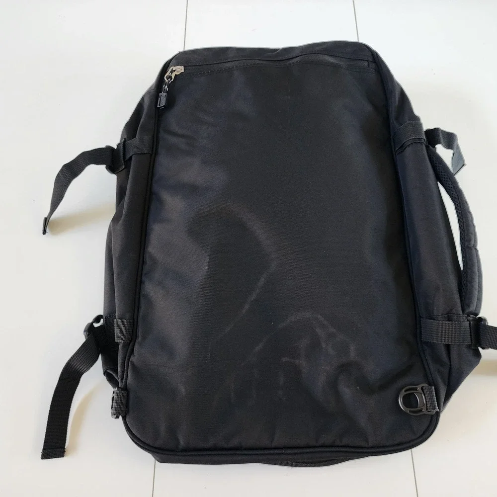 eBags Black Nylon Travel Backpack Laptop Bag with Orange Lining (Logo)